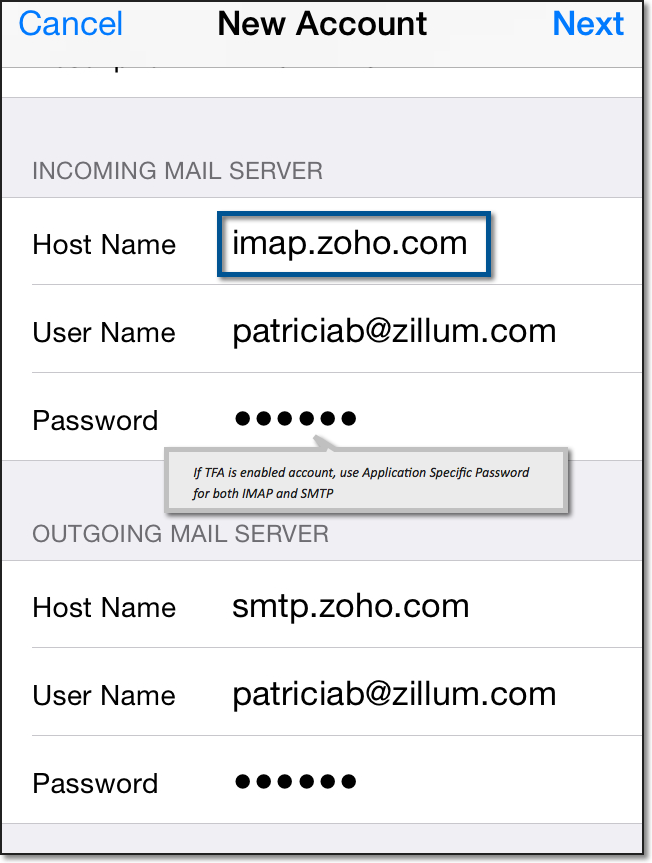 zoho mail iphone instructions