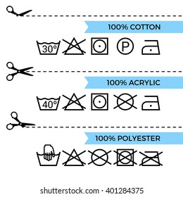 laundry wash instruction labels dry clean label