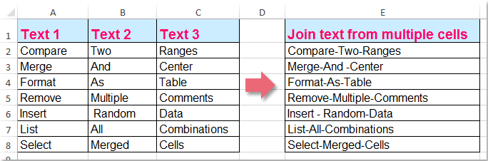 excel instruction text in cell