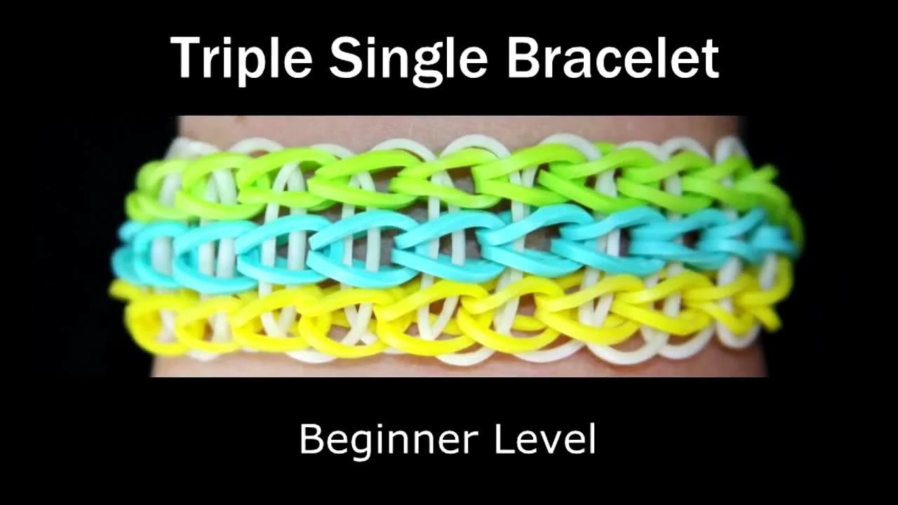 triple single rubber band bracelet instructions